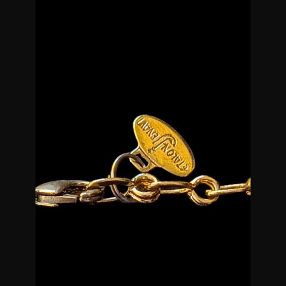 Etalon Jenavi Gold Tone Wire Wrap Square Crystal Size 7.25" Bracelet - Picture 7 of 9